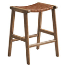 Modway Saoirse Faux Leather Wood Counter Stool Set of 2