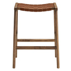Modway Saoirse Faux Leather Wood Counter Stool Set of 2