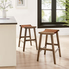 Modway Saoirse Faux Leather Wood Counter Stool Set of 2