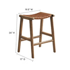 Modway Saoirse Faux Leather Wood Counter Stool Set of 2