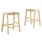 Modway Saoirse Woven Rope Wood Counter Stool Set of 2  