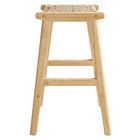 Modway Saoirse Woven Rope Wood Counter Stool Set of 2