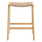 Modway Saoirse Woven Rope Wood Counter Stool Set of 2