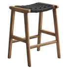 Modway Saoirse Woven Rope Wood Counter Stool Set of 2