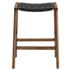 Modway Saoirse Woven Rope Wood Counter Stool Set of 2