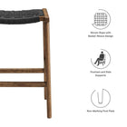 Modway Saoirse Woven Rope Wood Counter Stool Set of 2