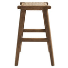 Modway Saoirse Woven Rope Wood Counter Stool Set of 2