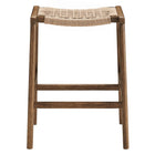 Modway Saoirse Woven Rope Wood Counter Stool Set of 2