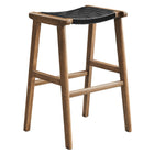 Modway Saoirse Leather Wood Bar Stool Set of 2