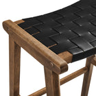 Modway Saoirse Leather Wood Bar Stool Set of 2