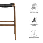 Modway Saoirse Leather Wood Bar Stool Set of 2