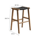 Modway Saoirse Leather Wood Bar Stool Set of 2