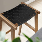 Modway Saoirse Leather Wood Bar Stool Set of 2