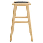 Modway Saoirse Woven Rope Wood Bar Stool Set of 2