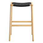 Modway Saoirse Woven Rope Wood Bar Stool Set of 2