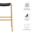 Modway Saoirse Woven Rope Wood Bar Stool Set of 2