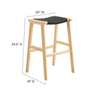 Modway Saoirse Woven Rope Wood Bar Stool Set of 2