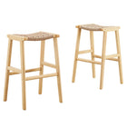 Modway Saoirse Woven Rope Wood Bar Stool Set of 2  