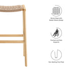 Modway Saoirse Woven Rope Wood Bar Stool Set of 2