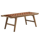 Modway Saoirse 47" Faux Leather Wood Bench  