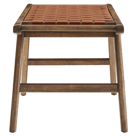 Modway Saoirse 47" Faux Leather Wood Bench  