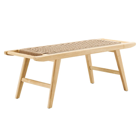 Modway Saoirse 47" Wove Rope Wood Bench  