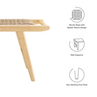 Modway Saoirse 47" Wove Rope Wood Bench