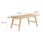 Modway Saoirse 47" Wove Rope Wood Bench