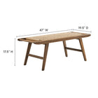 Modway Saoirse 47" Wove Rope Wood Bench