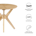 Modway Crossroads 24" Round Wood Side Table