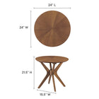 Modway Crossroads 24" Round Wood Side Table