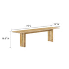 Modway Amistad 86" Wood Dining Table and Bench Set