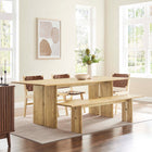 Modway Amistad 86" Wood Dining Table and Bench Set