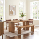Modway Amistad 86" Wood Dining Table and Bench Set