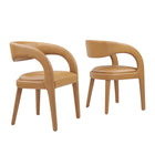 Modway Pinnacle Vegan Leather Dining Chair Set of 2  