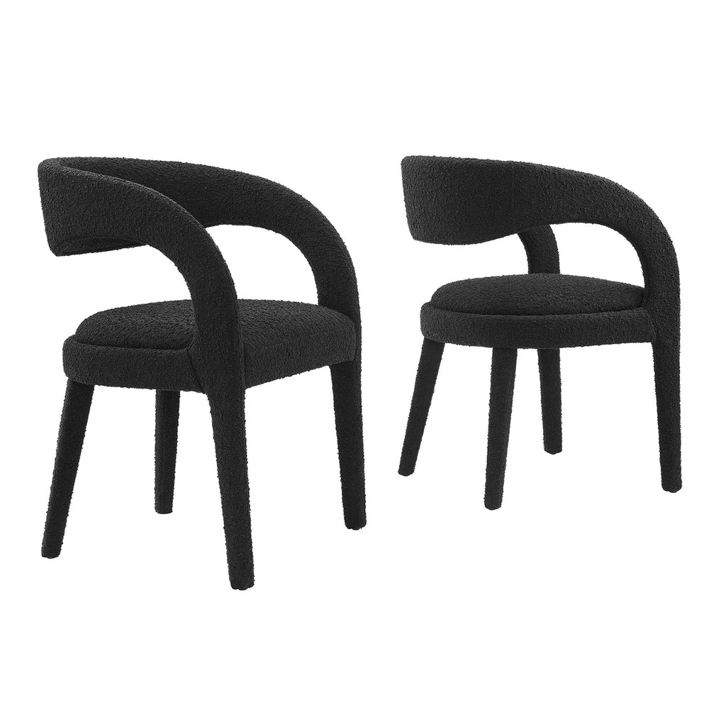 Modway Pinnacle Boucle Upholstered Dining Chair Set of 2  