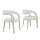 Modway Pinnacle Boucle Upholstered Dining Chair Set of 2  