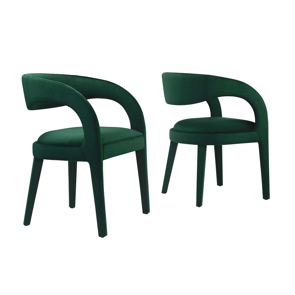 Modway Pinnacle Performance Velvet Dining Chair Set of 2  