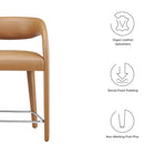 Modway Pinnacle Vegan Leather Counter Stool Set of 2