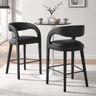Modway Pinnacle Vegan Leather Bar Stool Set of 2