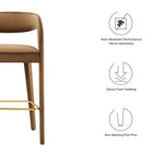 Modway Pinnacle Performance Velvet Bar Stool Set of 2