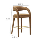 Modway Pinnacle Performance Velvet Bar Stool Set of 2