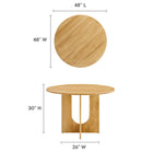 Modway Rivian Round 48" Wood Dining Table