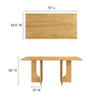 Modway Rivian Rectangular 70" Wood Dining Table