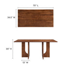 Modway Rivian Rectangular 70" Wood Dining Table