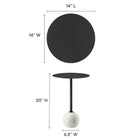 Modway Aliza Round White Marble Side Table
