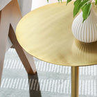 Modway Aliza Round White Marble Side Table