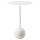 Modway Aliza Round White Marble Side Table  