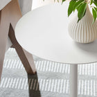 Modway Aliza Round White Marble Side Table