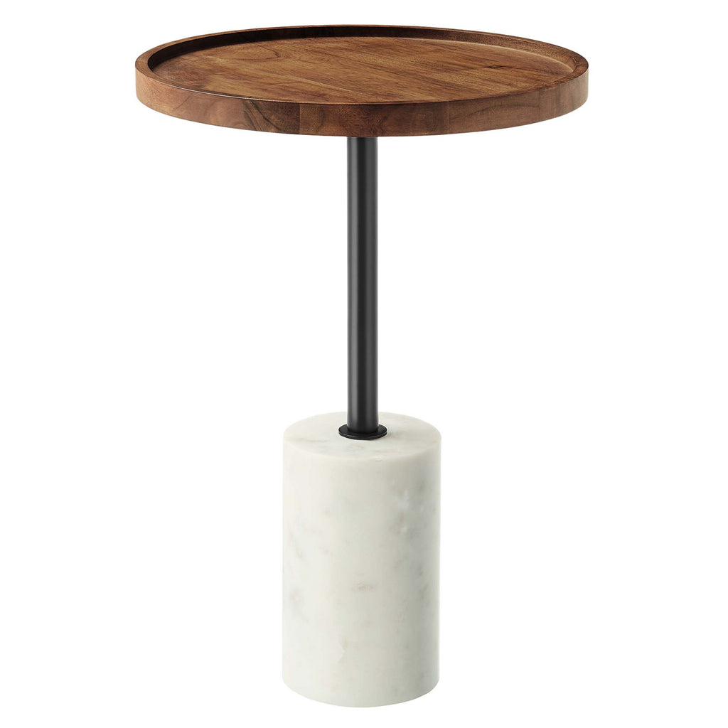 Modway Amina Round Acacia Wood Side Table  